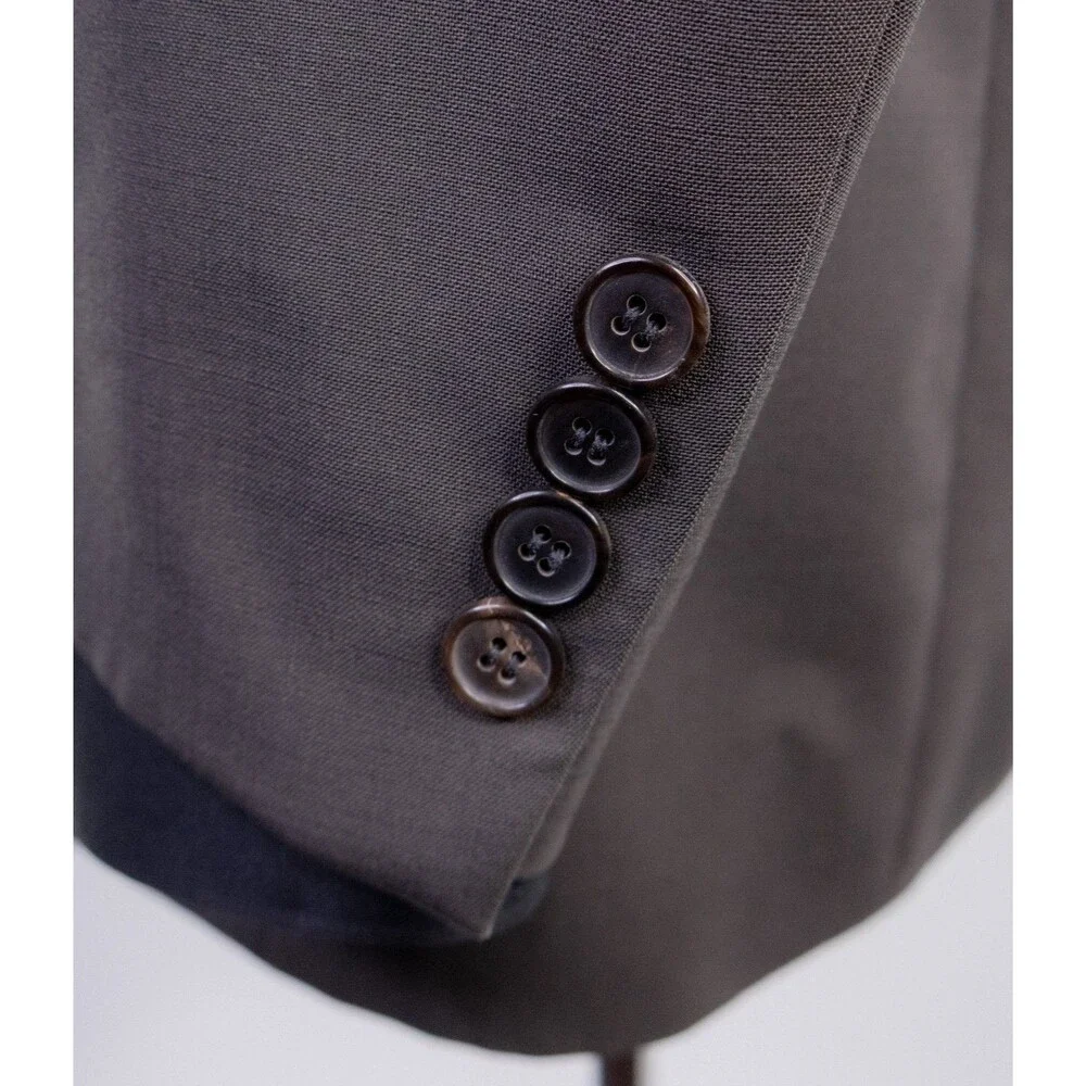 Hugo Boss 2-Pcs Solid Brown 2-Button Wool Suit Blazer Jacket Sz 40R Pants 36X31
